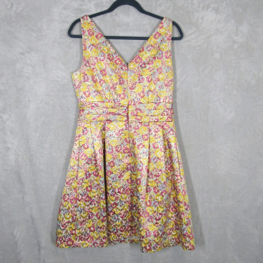 Zac Posen for Target Pink Gold Floral Brocade Fit Flare Cocktail Dress Sz 11